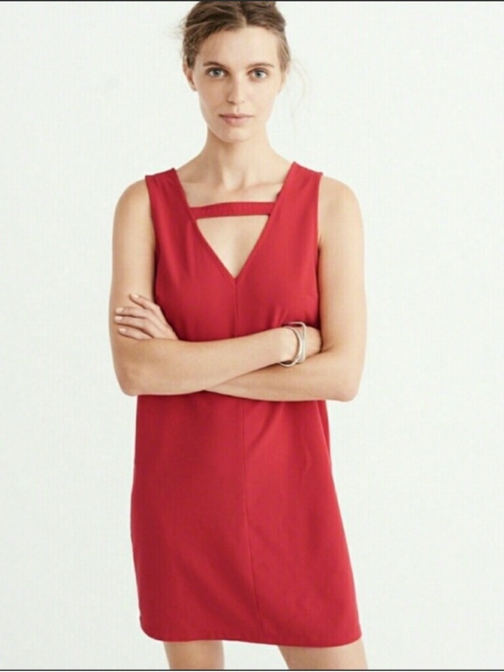 Abercrombie & Fitch Classic Red V-Neck Sleeveless Dress